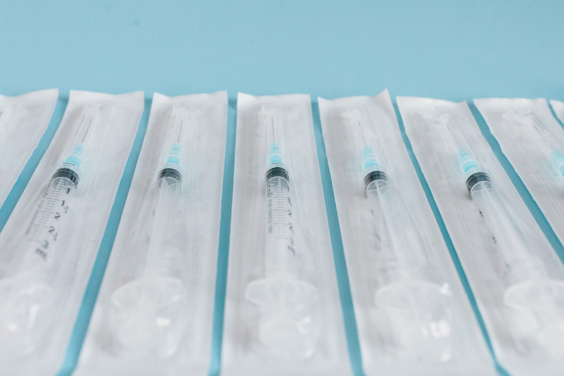 Sterile single use syringes in individual peel packs